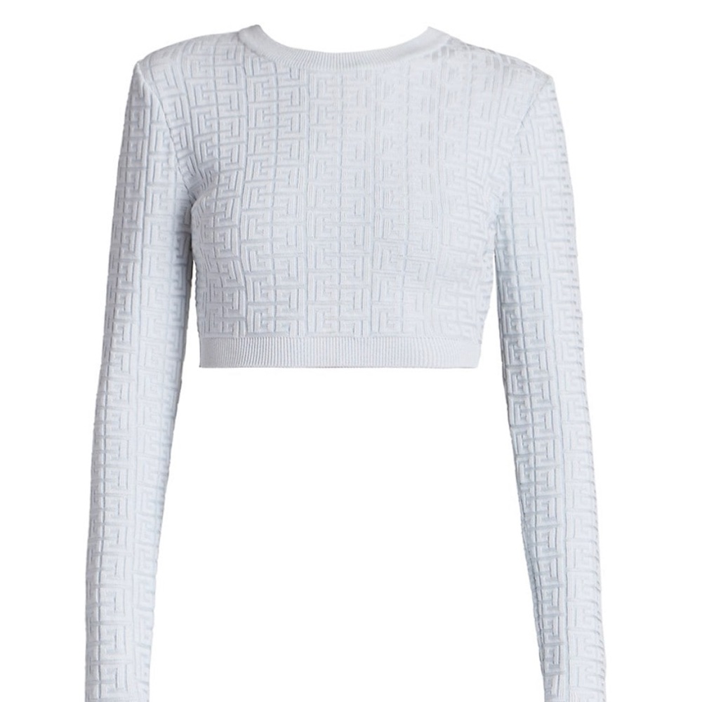 Balmain
Textured Monogram Cropped Sweater